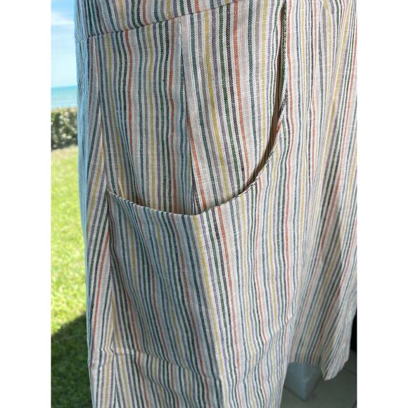 OLIVACEOUS Striped Overall Linen Dress - Picture 3 of 12